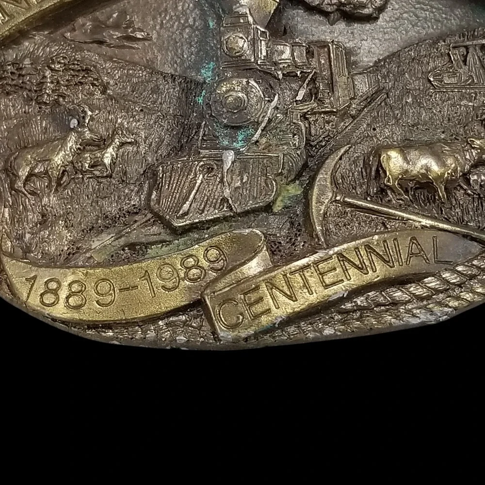 Newcastle Wyoming‎ Centennial Belt Buckle 1889 1989 Limited Edition Dart Inc USA